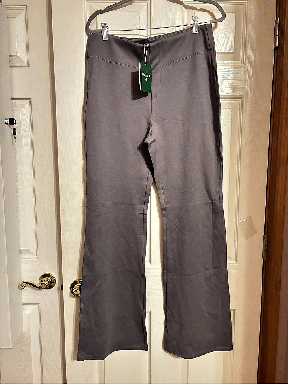Halara Flex DayStretch High Waisted Pocket Work Flare Pants Gray XL TALL